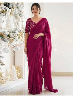 Nyri - Magenta Georgette Saree