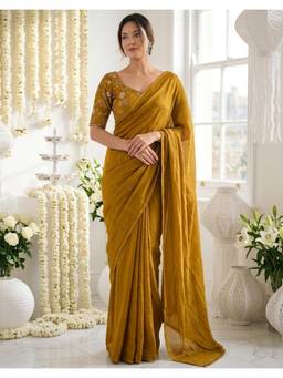 Nyri - Mustard Georgette Saree