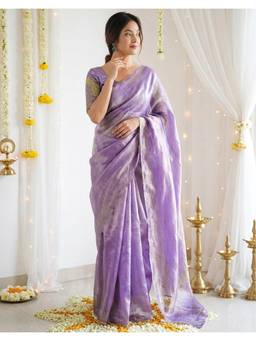 Nyri - Lavender Tissue Silk Saree