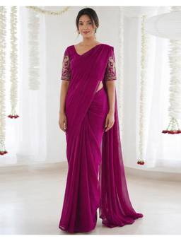 Nyri - Magenta Tissue Silk Saree