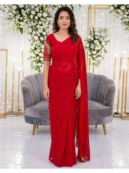 Nyri - Red Tissue Silk Saree