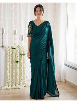 Nyri - Teal Tissue Silk Saree