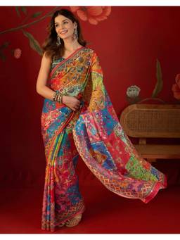 Nyri - Multi-Color Printed Georgette Saree