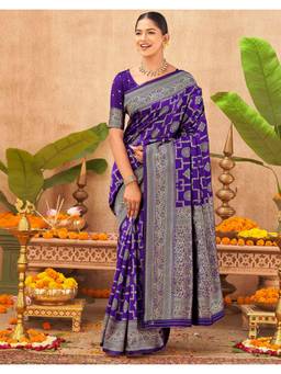 Nyri - Purple Weaving Silk Saree