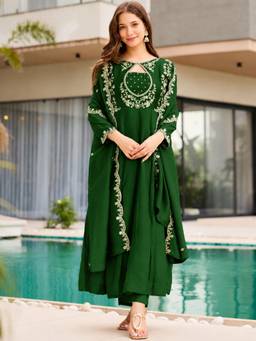 Gahan - Green Anarkali Kurta with Pant & Dupatta