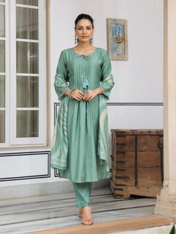 FASHOR - Embroidered Kurta with Pants and Dupatta (Set of 3)