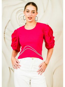 AAREIN - Pink Rhinestone Embellished Top