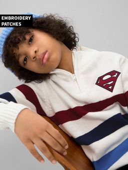 The Souled Store - Superman Logo Young Boys Sweater