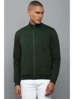 Allen Solly - Men Olive Stylized Neck Full Sleeves Casual Sweatshirt