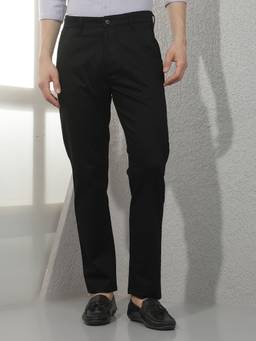 CRIMSOUNE CLUB - Men Black Solid Trousers