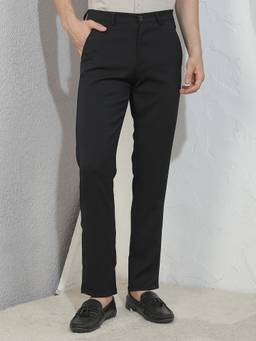 CRIMSOUNE CLUB - Men Black Checked Trousers