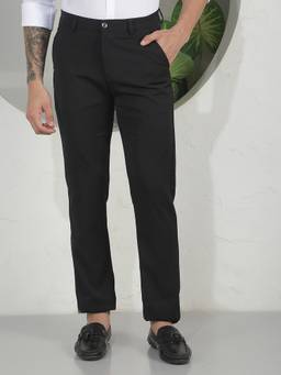 CRIMSOUNE CLUB - Men Navy Blue Striped Trousers