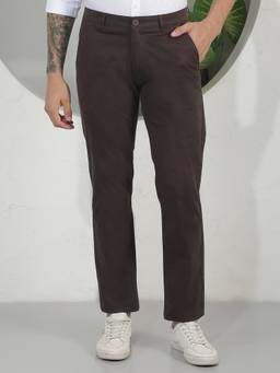 CRIMSOUNE CLUB - Men Brown Straight Trousers