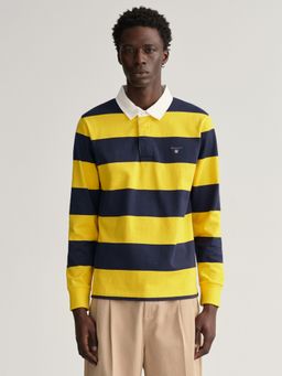 GANT - Men Yellow Striped Regular Fit Polo T-Shirt