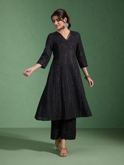 Likha - Solid Lurex A line Breathable Cotton Everyday Wear 2 Piece Set (Set of 2)