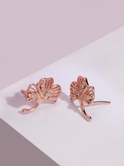 GIVA - 925 Sterling Silver Rose Gold Palm Leaf Earrings for women