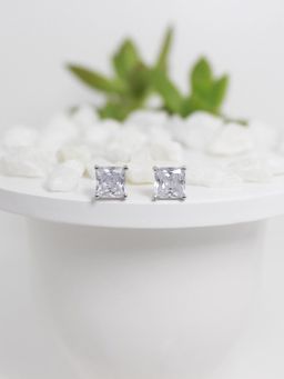 GIVA - Silver Zircon Square Studs