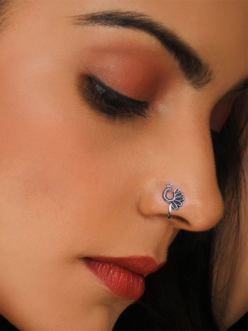 Silver Nose Artificial Nose Ring Online Nose Clip Silver Oxidised