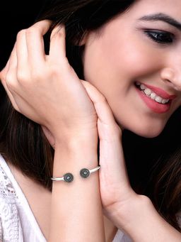 GIVA - 925 Oxidised Silver Minimal Adjustable Bracelet for Women and Girls