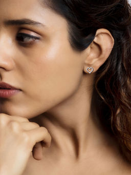 GIVA - 925 Sterling Silver Studded Heart Jhumkis Earring for Women and Girls