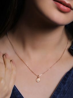 GIVA - 925 Sterling Silver Rose Gold Pie Pendant with Link Chain for Women and Girls