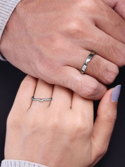 GIVA 925 Sterling Silver Cupid Arrow Couple Band Adjustable Ring for Women and Men