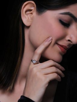 GIVA - 925 Sterling Silver Solitaire Loop Adjustable Ring for Women and Girls