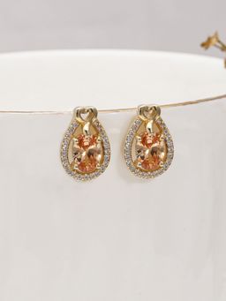 GIVA - 925 Sterling Silver Golden Peach Tear Drop Earrings for Women