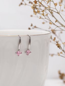 GIVA - 925 Sterling Silver Baby Pink Square Earrings for Women