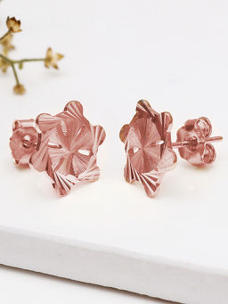 GIVA - 925 Sterling Silver Rose Gold Flower Stud Earrings for Women
