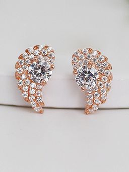 GIVA - 925 Sterling Silver Rose Gold Wing Studs for Women