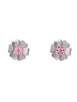 GIVA - 925 Sterling Silver Precious Pink Blooming Flower Earrings for Women