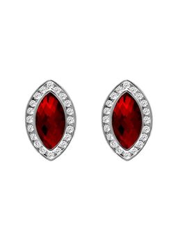 GIVA - 925 Sterling Silver Ruby Red Marquise Earrings for Women