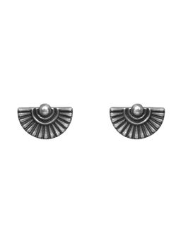 GIVA - 925 Oxidised Silver Crescent Wheel Studs for Women
