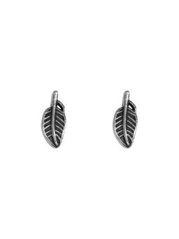GIVA - 925 Oxidised Silver Tiny Leaf Studs for Women