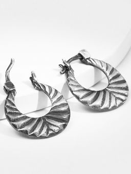 GIVA - 925 Oxidised Silver Bold Hoops for Women