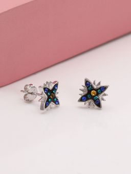 GIVA - 925 Sterling Silver Royal Blue Sharp Stud Earrings for Women