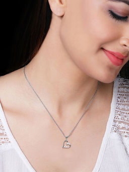 GIVA - 925 Sterling Silver Zircon Infinity Heart Pendant with Link Chain for Women