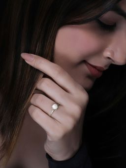 GIVA - 925 Sterling Silver Pearl Adjustable Ring For Women