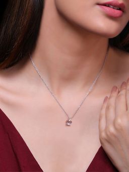 GIVA - 925 Sterling Silver Zircon QueenS Crown Pendant With Link Chain For Women