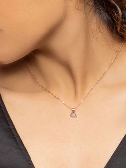 GIVA - 925 Sterling Rose Gold Classic Heart Pendant With Link Chain For Women