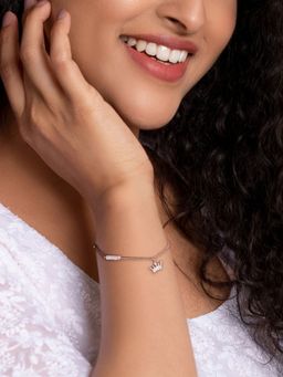 GIVA - 925 Sterling Silver Rose Gold Crown Adjustable Bracelet For Women