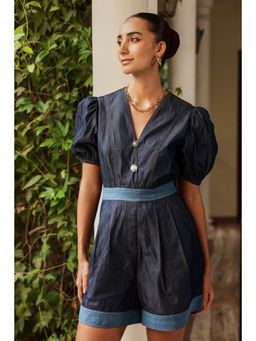 BOHO-CHIC By Sukriti Jain - Blue The Denim Playsuit