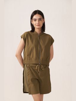 Muvazo - Olive High-Waisted Shorts