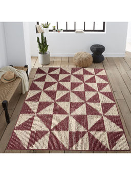 Saral Home - Maroon Polyester Carpet-150x210 cm