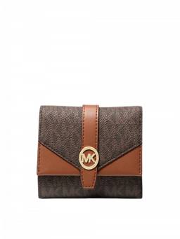 Michael Kors - Brown Greenwich Signature Logo Trifold Wallet