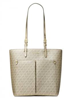 Michael Kors - Pale Gold Jet Set Top Zip Medium Tote Bag
