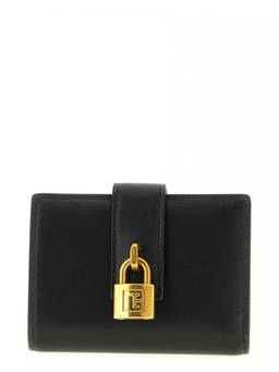BALMAIN - Black Padlock Solid Wallet
