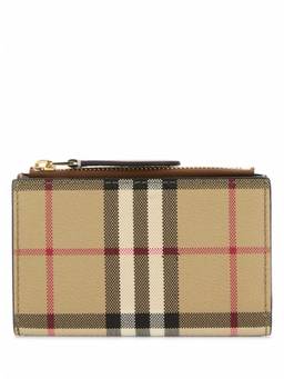 Burberry - Beige Check Pattern Wallet