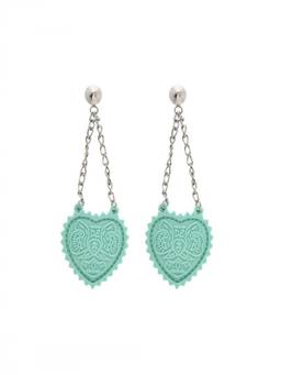 Dsquared2 - Green Heart Drop Earrings
